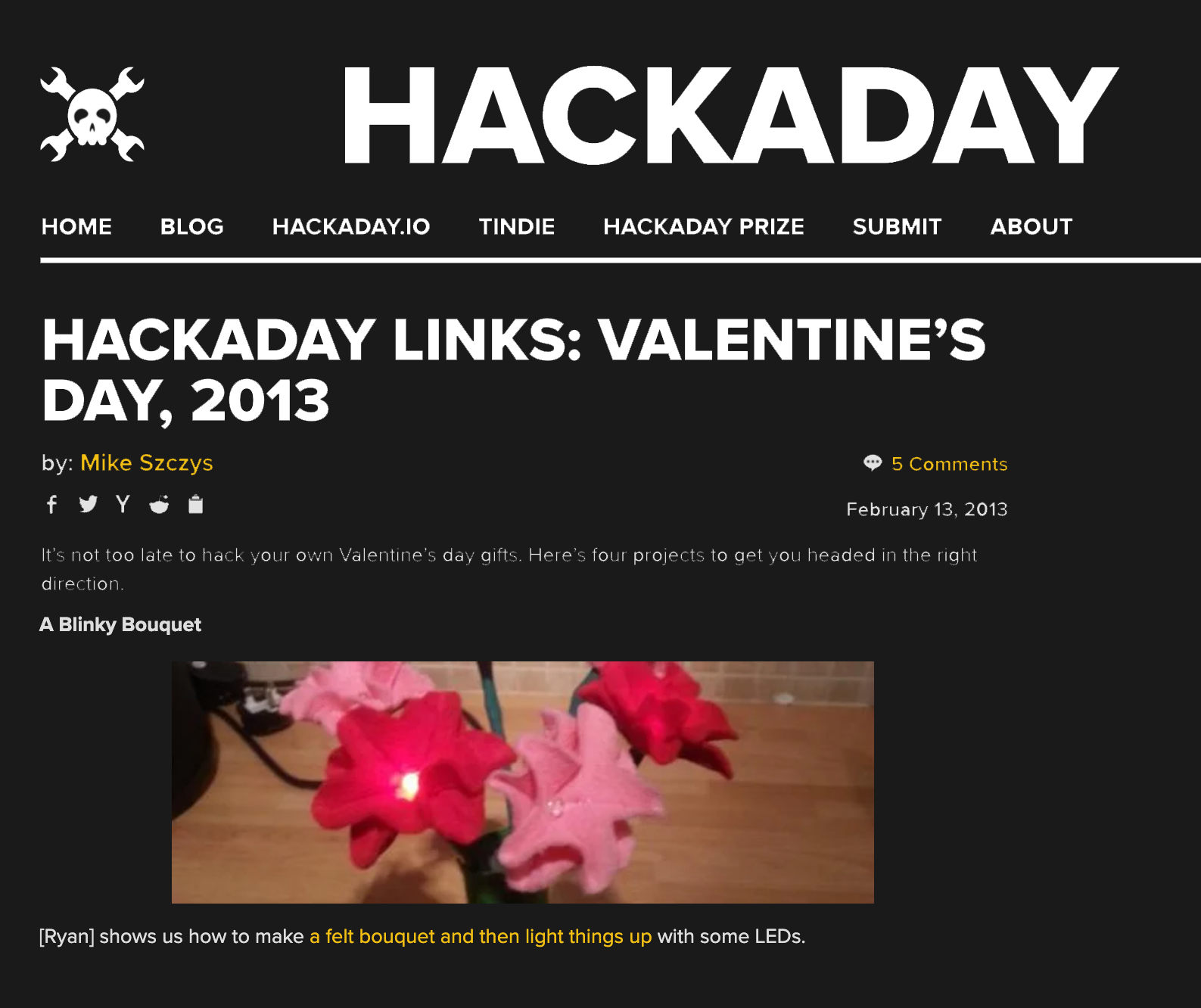 Valentines Day – A Blinky Bouquet